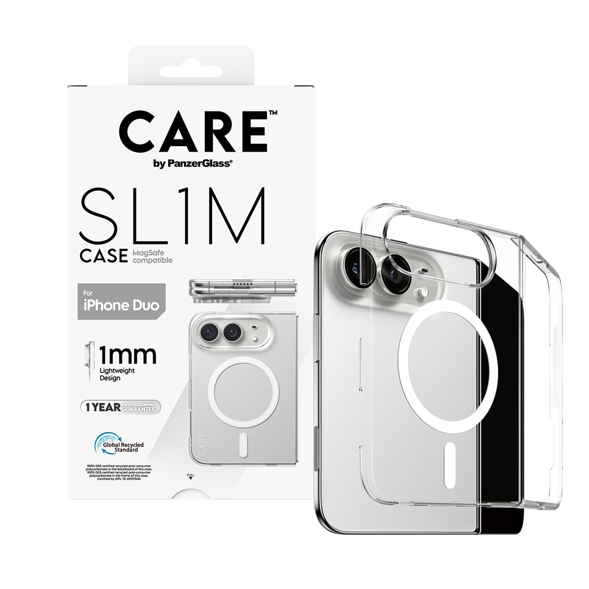 CARE™ by PanzerGlass® SL1M Case Transparent w. White MagSafe iPhone Duo
